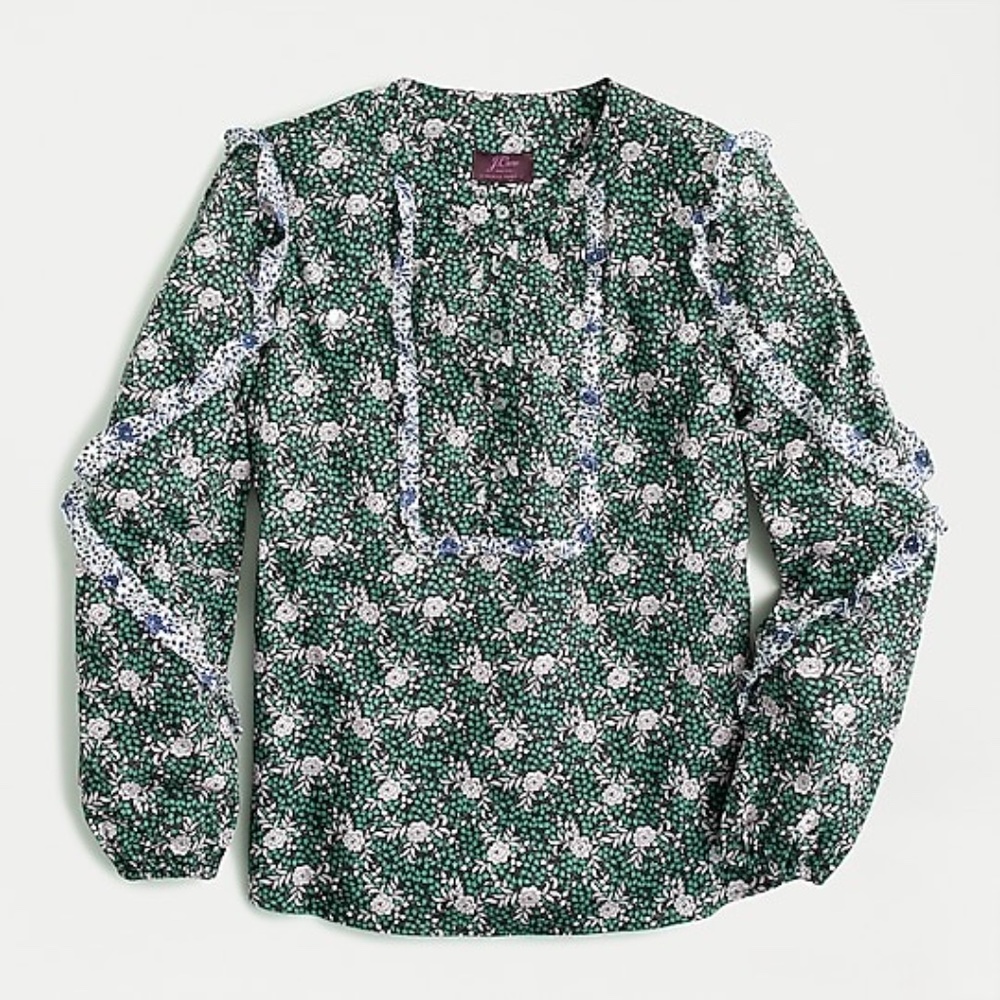 Ruffle sleeve blouse in mixed Franklyn® floral
